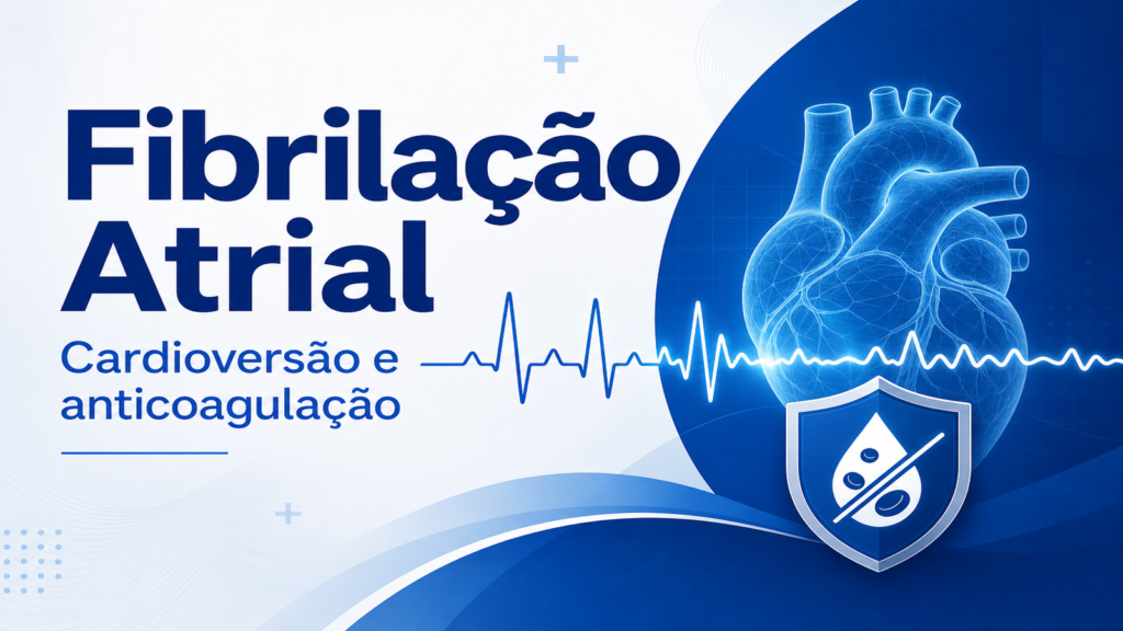 Capa do artigo Fibrilação atrial com destaque para cardioversão e anticoagulação na residência médica