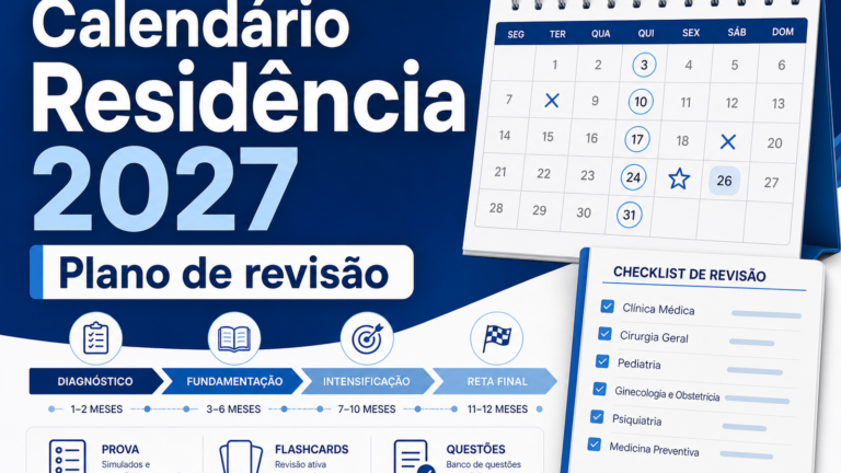 Calendário da residência médica 2027: plano de revisão