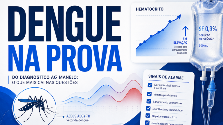 Dengue na prova: sinais de alarme, hidratação e pegadinhas de conduta