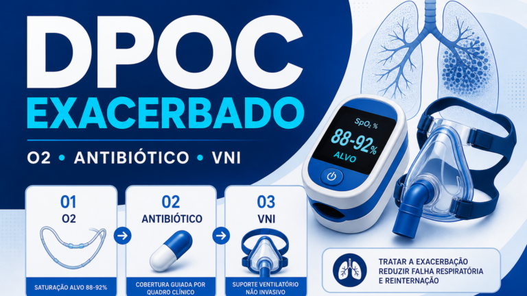 DPOC exacerbado: oxigênio, antibiótico e ventilação sem cair na pegadinha