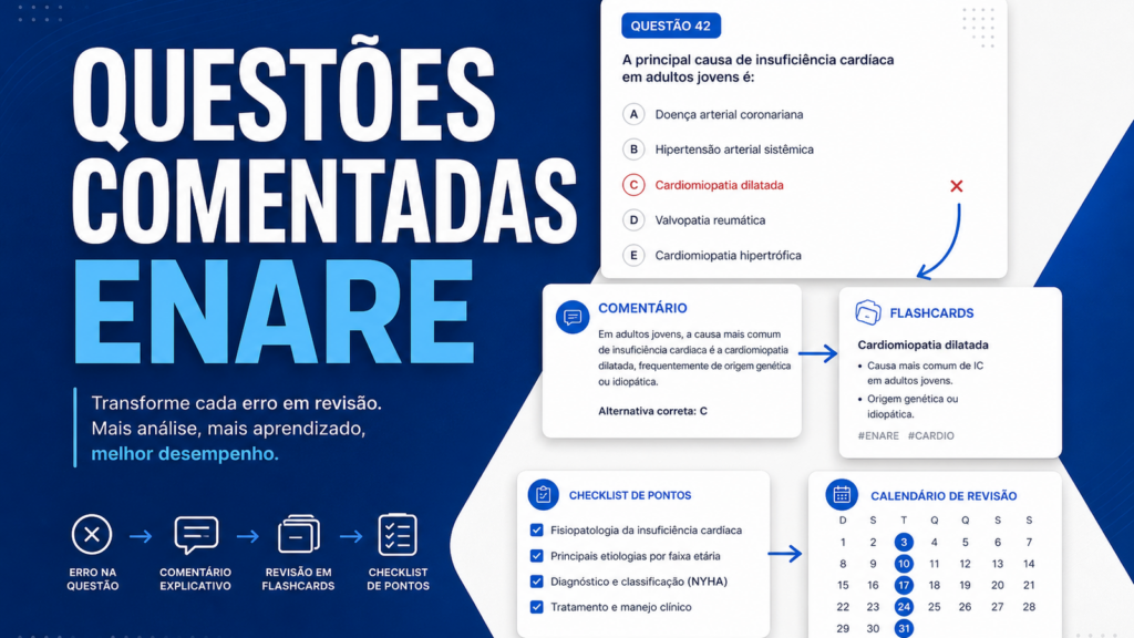 Capa do artigo questões comentadas ENARE com erro, comentário e revisão ativa