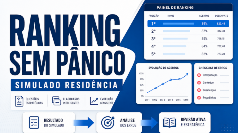 Ranking em simulados de residência: como interpretar sua posição sem entrar em pânico