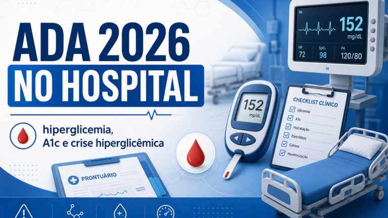 ADA 2026 no hospital: hiperglicemia, A1c e crise hiperglicêmica