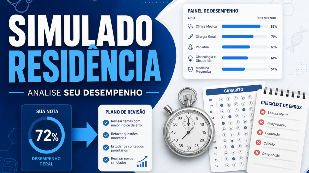 Simulado de residência médica: como analisar desempenho sem olhar só a nota