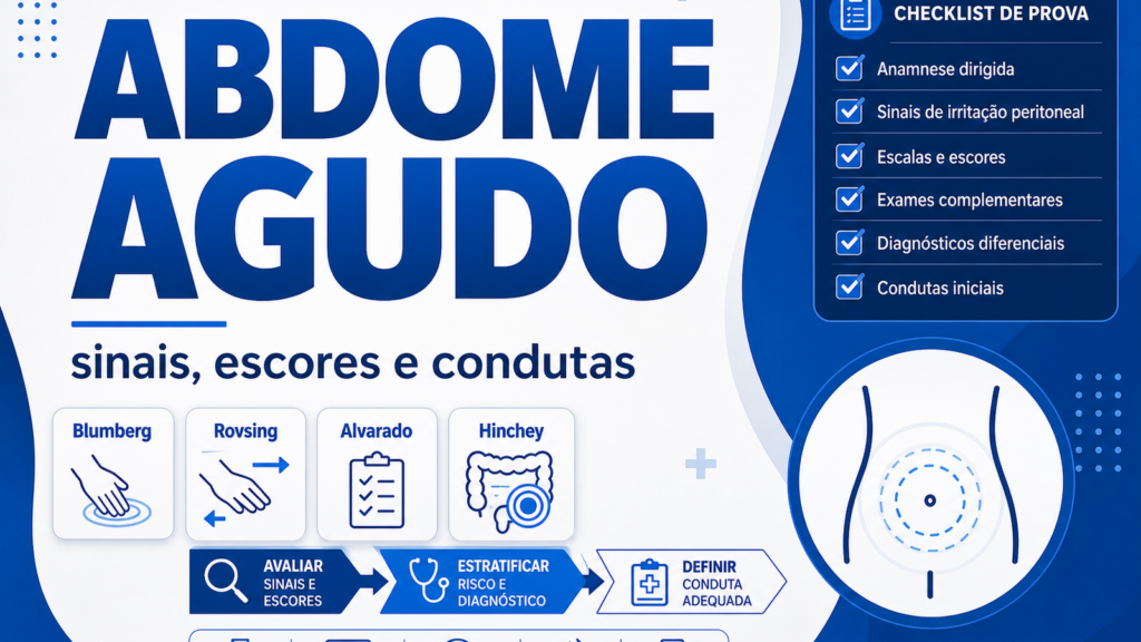 Abdome agudo residência com sinais, escores e condutas em checklist de revisão