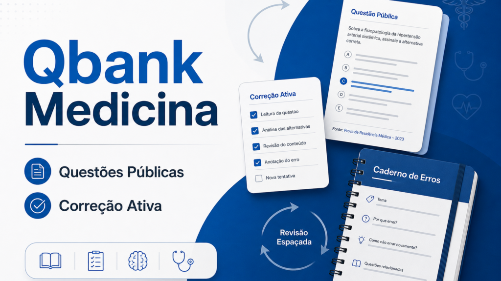 Qbank de medicina: como usar questões públicas antes de assinar uma plataforma