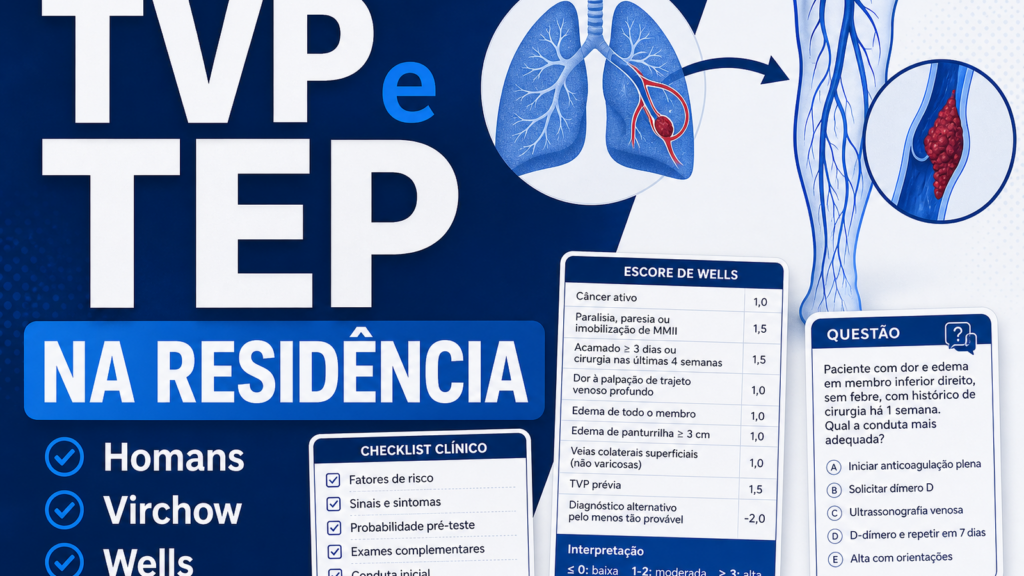 TVP e TEP na residência: Homans, Virchow, Wells e decisão de prova